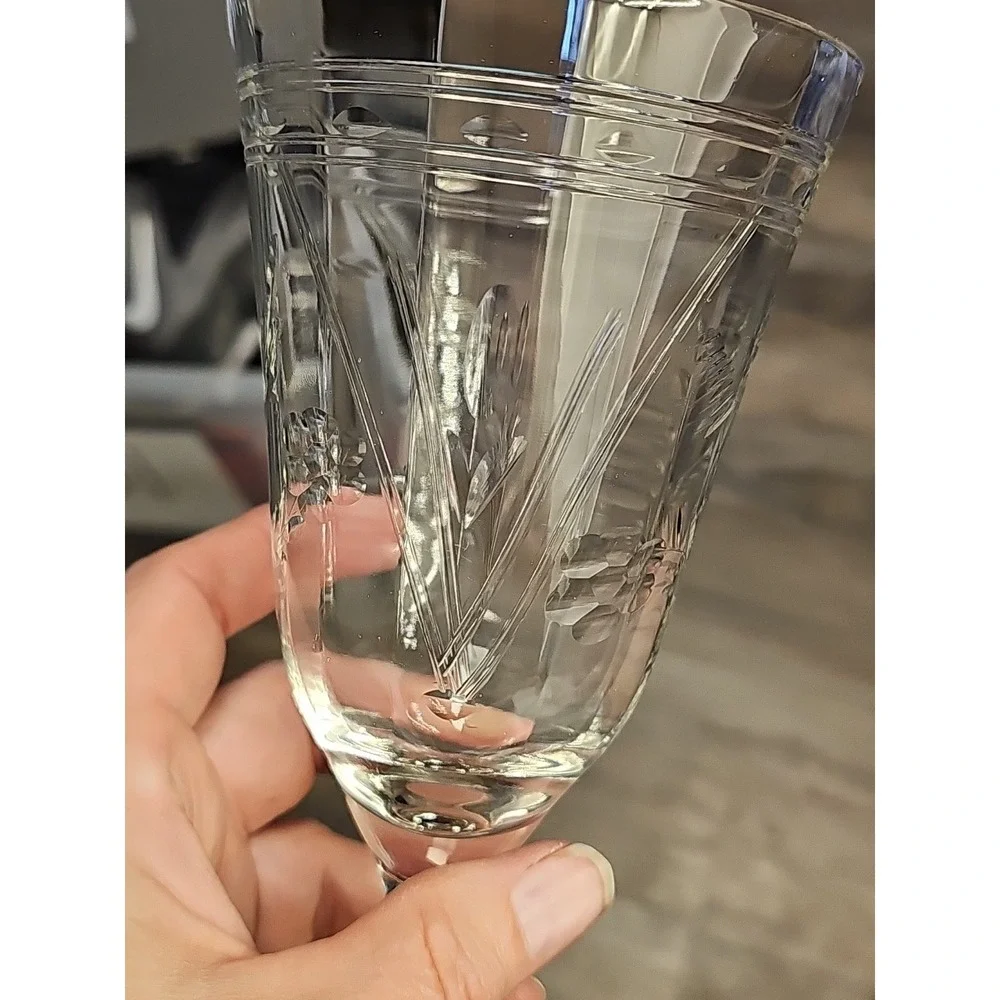 Vintage Fostoria Heather Clear Etched‎ Juice Glasses Lot Of 2